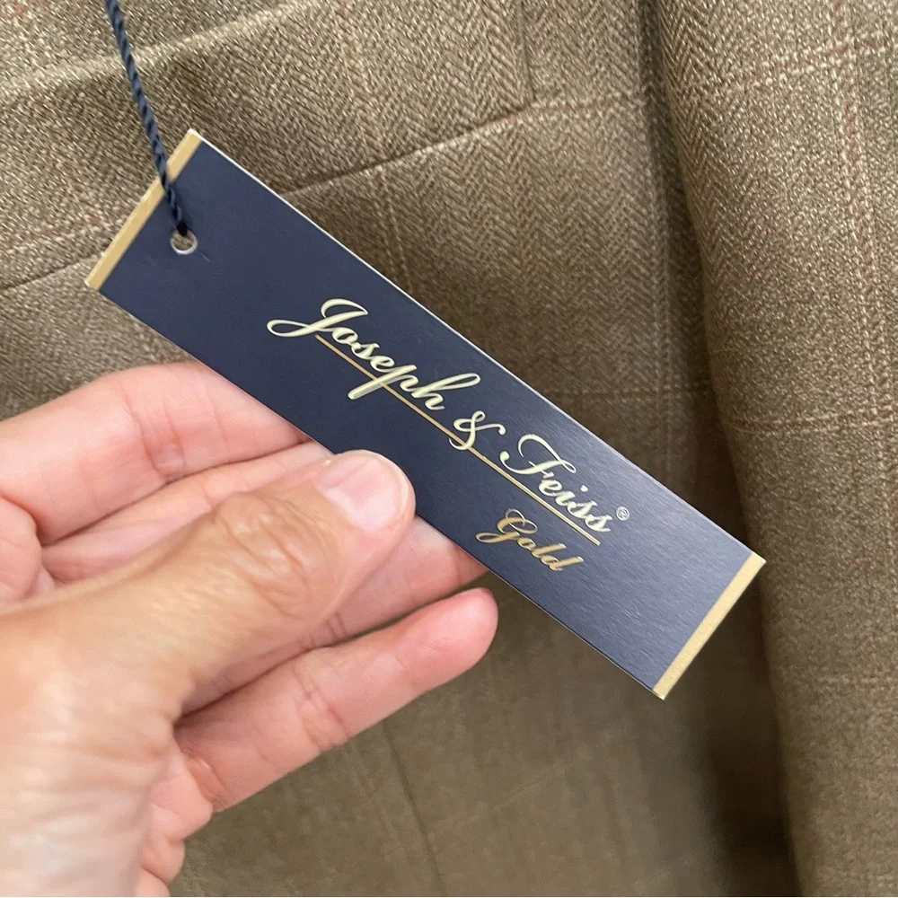 Joseph & Feiss Gold‎ Two Button Navy Blazer Wool Sport Coat Jacket Sz 42 NEW